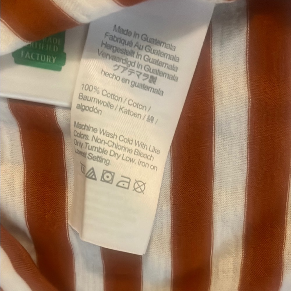 J. Crew brown and White Striped Long Sleeve Tee - Picture 4 of 5